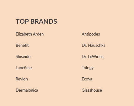 Beauty Top Brands