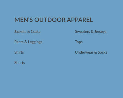 Outdoor Men's Apparel