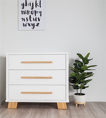 Furniture, Stockholm Dresser Changer White Leather