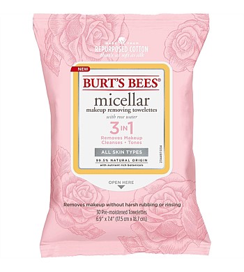 Burt's Bees Facial Wipes Rose Micellar Cleansing