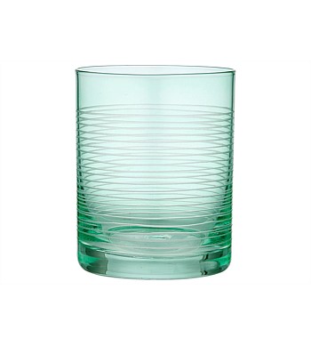 Ladelle Linear Etched Green Glass Tumbler