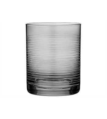Ladelle Linear Etched Charcoal Glass Tumbler
