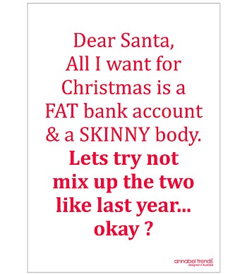 Annabel Trends Christmas Teatowel Fat/Skinny