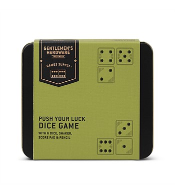 Gentlemens Hardware Push Your Luck Dice Game in Tin