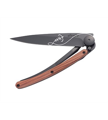 Deejo Coral Wood Anchor Tattoo 37g Knife