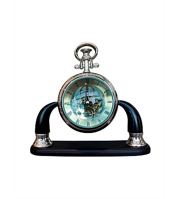 Le Monde See Thru Table Clock On Base with 2 Arms