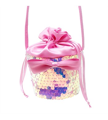 Pink Poppy Romantic Ballet Sequin Drawstring Bag