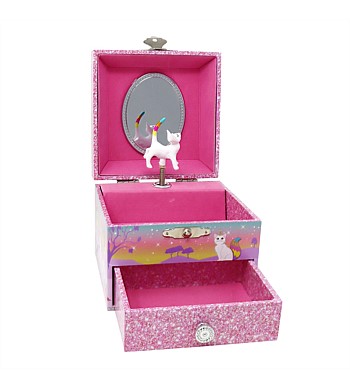 Pink Poppy Caticorn Dreams Musical Jewellery Box