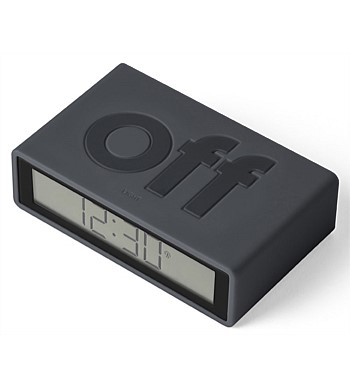 Lexon Flip + Radio Reversible Alarm Clock Dark Grey