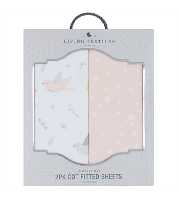 Living Textiles 2 Pack Jersey Cot Fitted Sheet