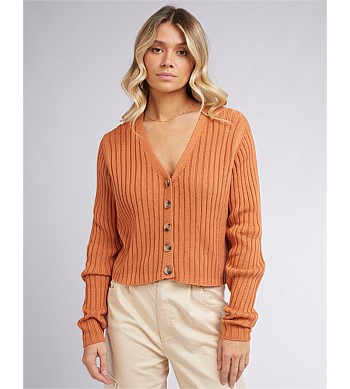 All About Eve Cropped Ribbed Cardi