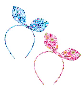 Pink Poppy Floral Bunny Ear Headband
